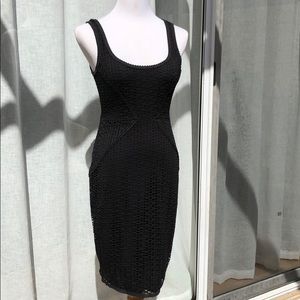Tracy Reese black stretch bodycon dress